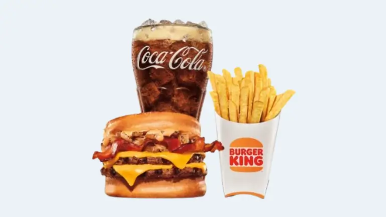 Burger, fries, and soda combo meal