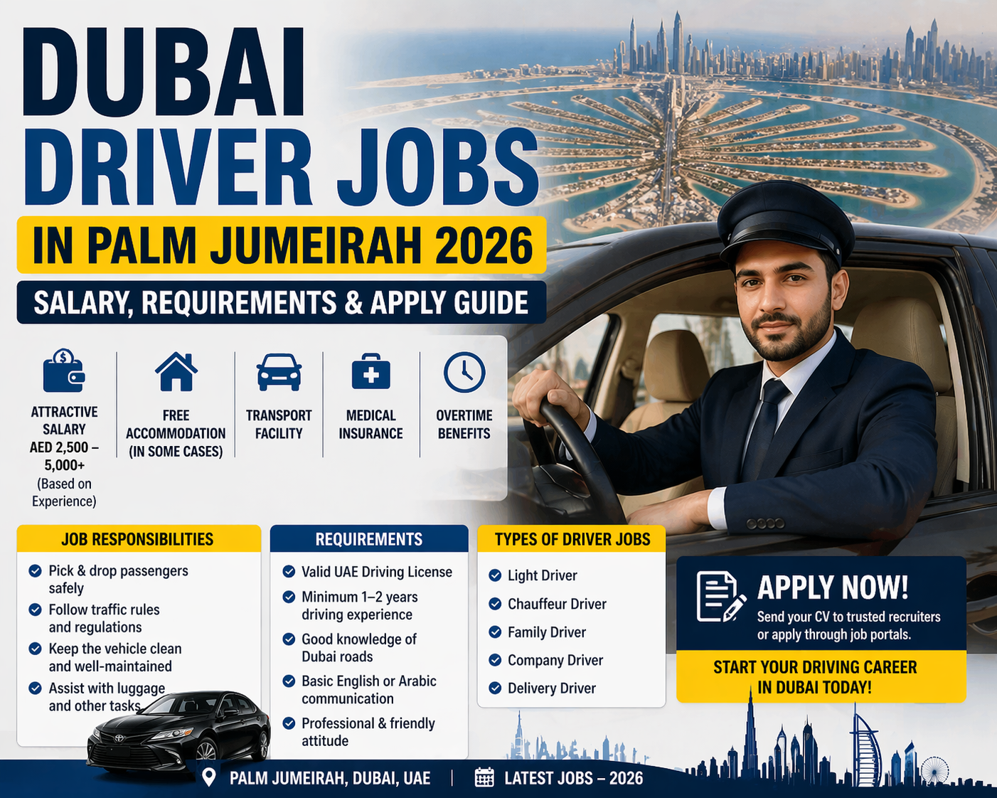 Dubai Driver Jobs in Palm Jumeirah