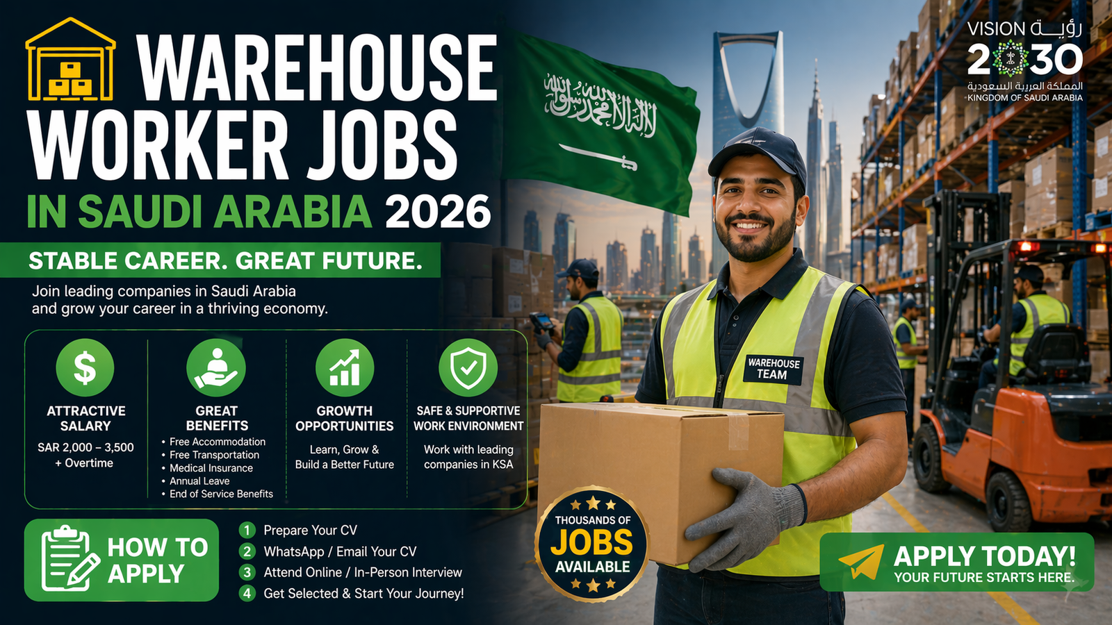 Warehouse jobs in Saudi Arabia 2026